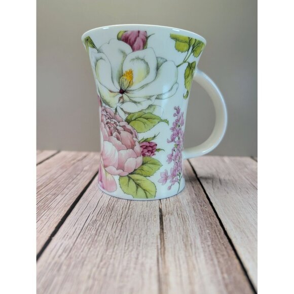 Dunoon Salisbury English Fine Bone China Mug With Floral Design Signed Michele A - Picture 1 of 9